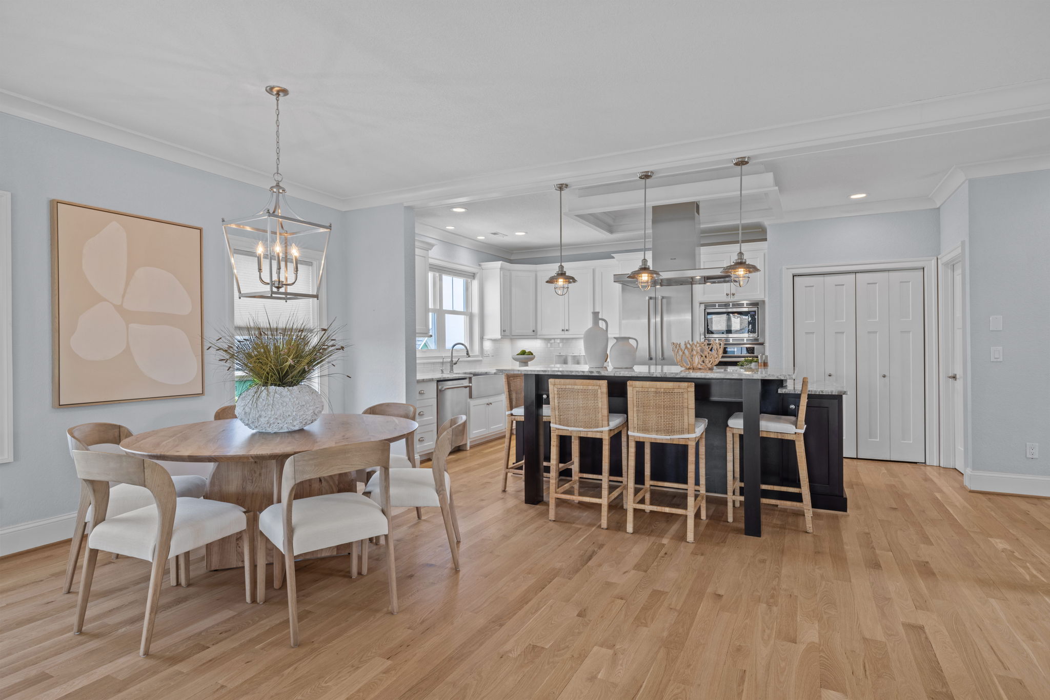 Luxury open concept dining and kitchen area
